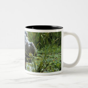 Africa, Kenya, Masai Mara NR. A mother hippo Two-Tone Coffee Mug