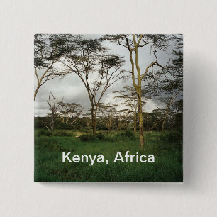 Africa Kenya wild land 2 Inch Square Button