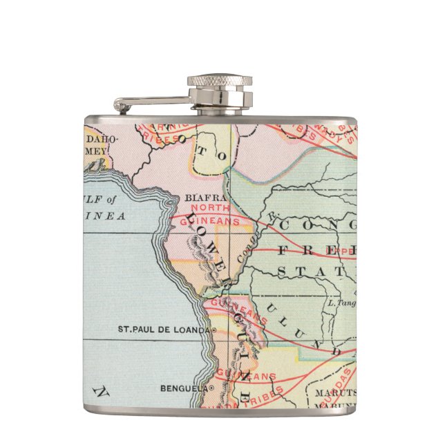 AFRICA: MAP, 1894 HIP FLASK (Front)