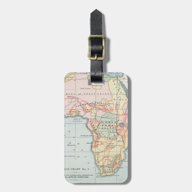 AFRICA: MAP, 1894 LUGGAGE TAG (Front Vertical)