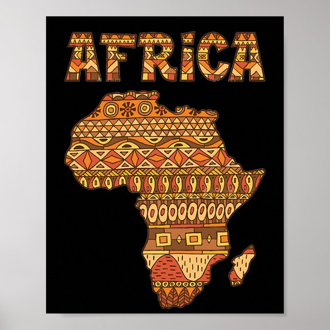 Africa Map Africa Giftvintage Black American Afric Poster (Front)