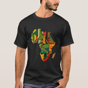 Africa Map African Kente Cloth Print Juneteenth Me T-Shirt