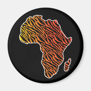 Africa Map African Pride Zebra Pattern Magnet