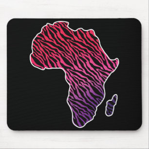 Africa Map African Pride Zebra Pattern Mouse Pad