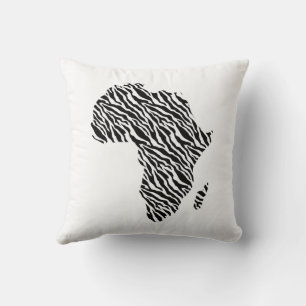 Africa Map African Pride Zebra Pattern Throw Pillow