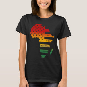 Africa Map American flag Black history is American T-Shirt