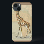 Africa Map and a Giraffe iPhone 13 Case<br><div class="desc">This piece of artwork will please any world traveller and animal lover. The background represents the map of Africa and there is a picture of a giraffe on top of it. In this image,  the borders makes it the perfect decorative art piece.</div>