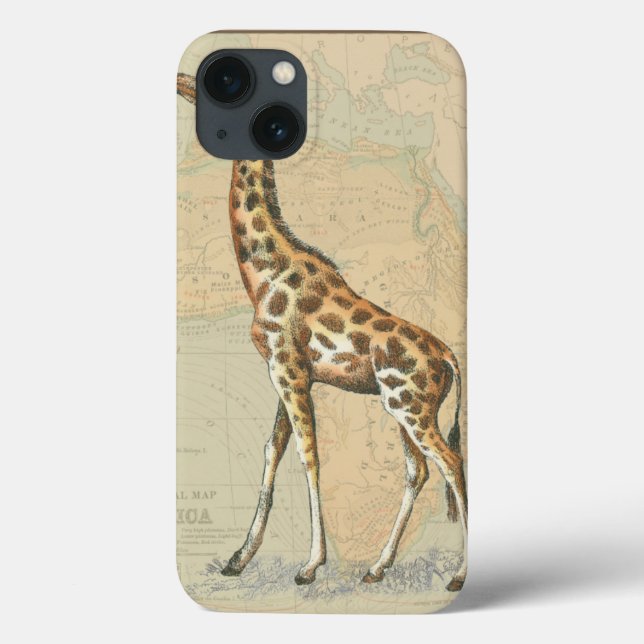 Africa Map and a Giraffe Case-Mate iPhone Case (Back)