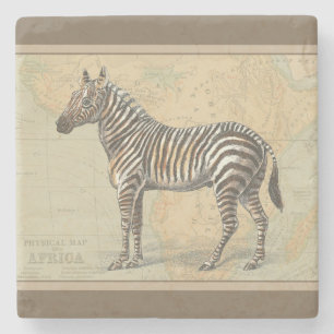 Africa Map and a Zebra Stone Coaster