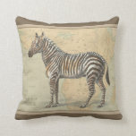 Africa Map and a Zebra Throw Pillow<br><div class="desc">This piece of artwork will please any world traveller and animal lover. The background represents the map of Africa and there is a picture of a zebra on top of it. In this image,  the borders makes it the perfect decorative art piece.</div>