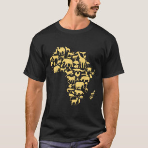 Africa Map Animals Melanin African Black History M T-Shirt