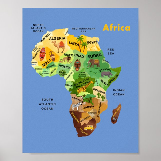 Africa Map artwork Poster (Front)