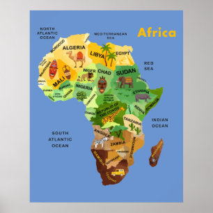 Africa Map artwork Poster