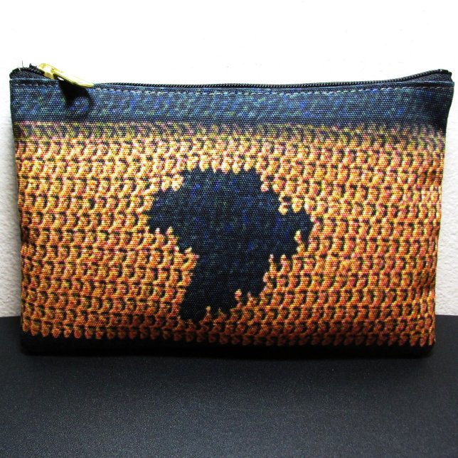 Africa Map Black and Brown Artisan Crochet Print Accessory Pouch (Creator Uploaded)