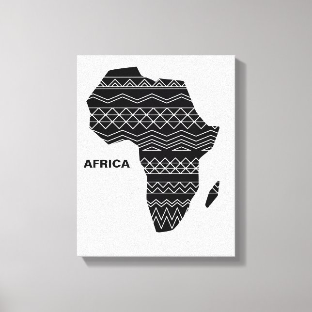 Africa Map Black  Canvas Print (Front)