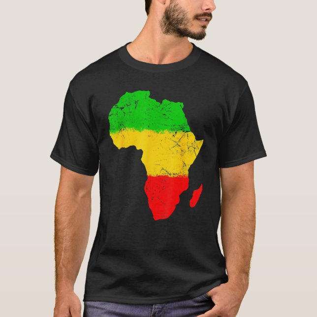 Africa Map Black History Month Afro African Pride  T-Shirt (Front)