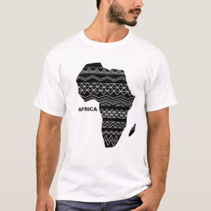 Africa Map Black Print T-Shirt