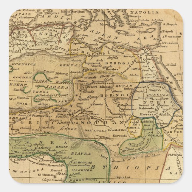Africa  Map by Worcester Square Sticker (Front)