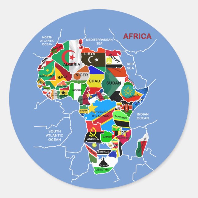 Africa Map Classic Round Sticker (Front)