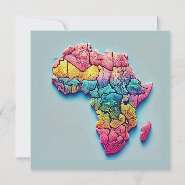 Africa Map colourful card (Front)