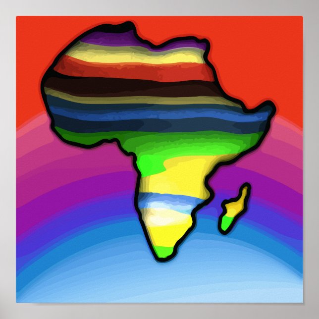 Africa Map colours Poster (Front)