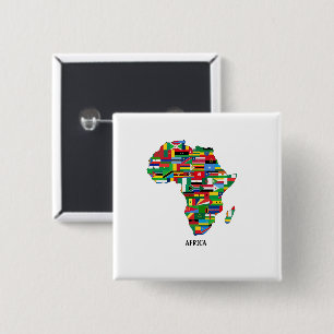 Africa Map Continent 2 Inch Square Button