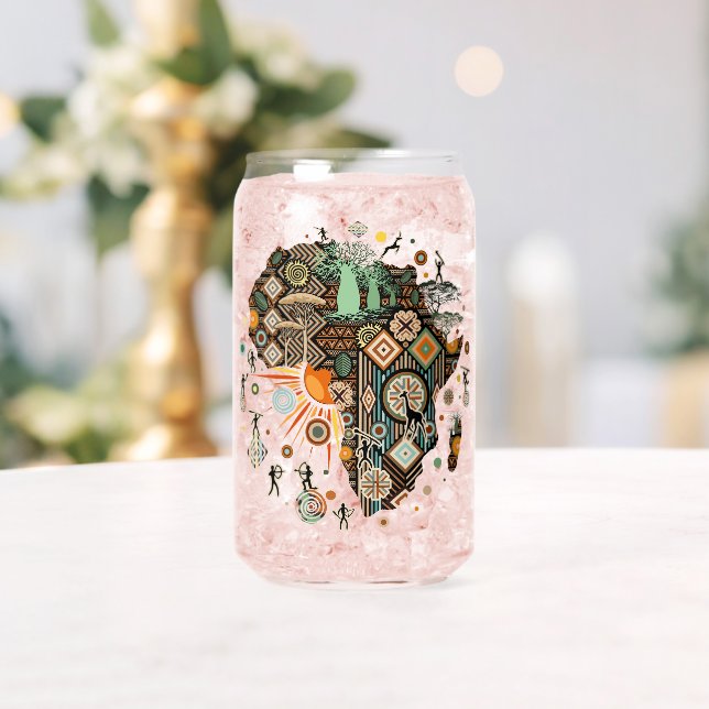 Africa Map Decorative Tribal Elements Pattern (Insitu (Mariage))