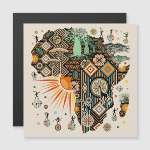 Africa Map Decorative Tribal Elements Pattern