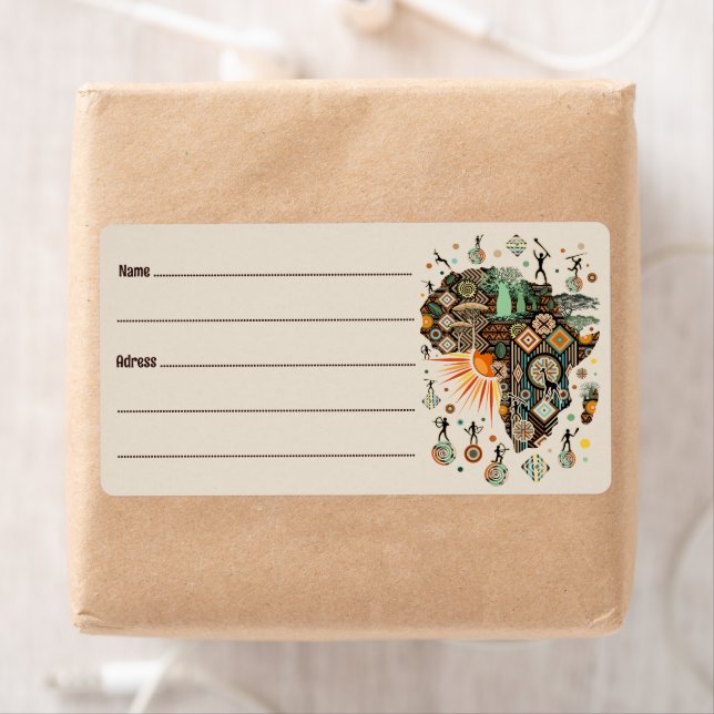 Africa Map Decorative Tribal Elements Pattern (En situation)