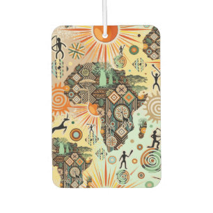 Africa Map Decorative Tribal Elements Pattern Air Freshener