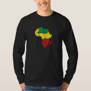 Africa Map Fist Green Yellow Red T-Shirt