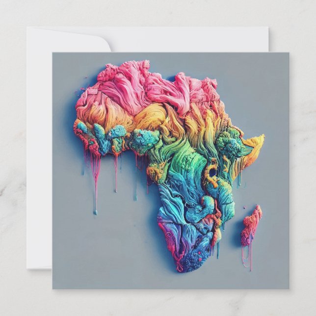Africa Map Flat Card (Front)