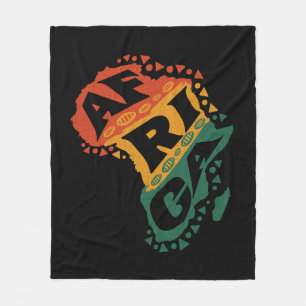 Africa map fleece blanket