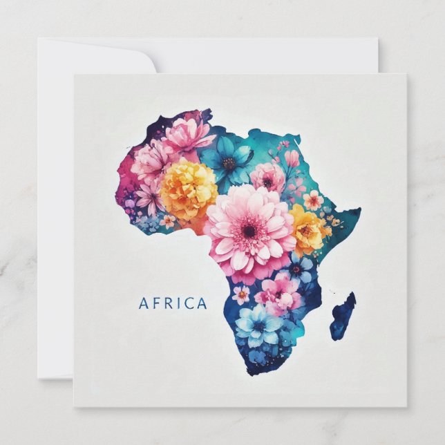 Africa Map flower card (Front)