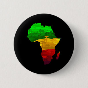 Africa Map Green Yellow Red Proud African Pride Ju 2 Inch Round Button