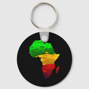 Africa Map Green Yellow Red Proud African Pride Ju Keychain