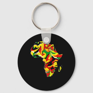 Africa Map Green Yellow Red Proud African Pride Ke Keychain