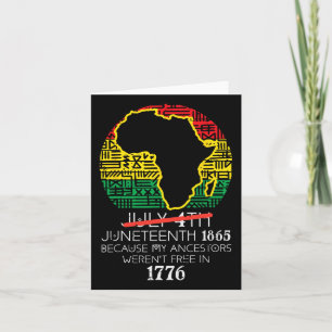 Africa Map July 4th Juneteenth 1865 June 19th Men Card