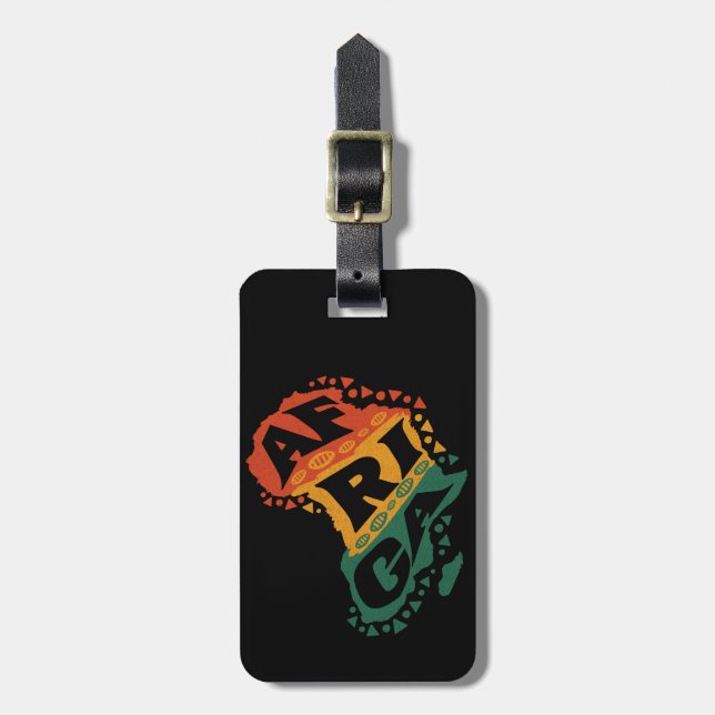 Africa map luggage tag (Front Vertical)