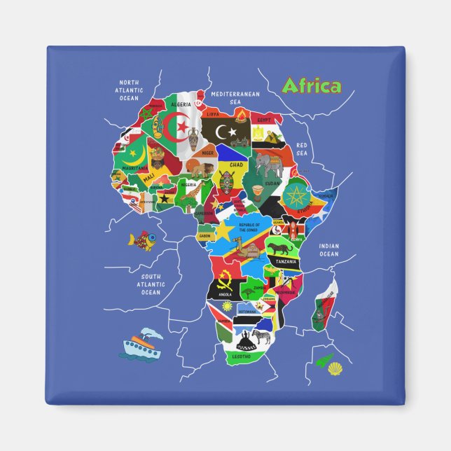 Africa Map Magnet (Front)