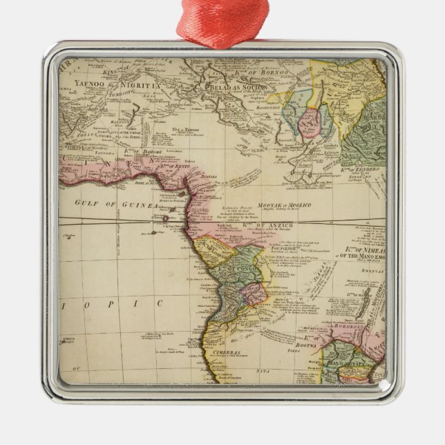 Africa map metal ornament (Front)
