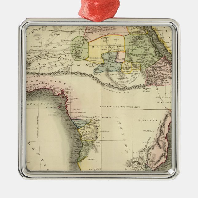 Africa map metal ornament (Front)