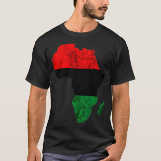 Africa Map Pan African Pride UNIA Flag Black Liber T-Shirt