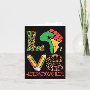 Africa Map Raised Fist Love Literacy Coach Life Ed Card