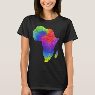 Africa Map Reggae Rasta Tie Dye Black African Amer T-Shirt