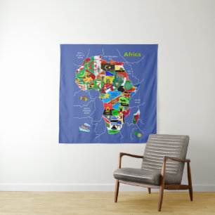 Africa Map Tapestry