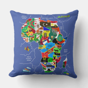 Africa Map Throw Pillow