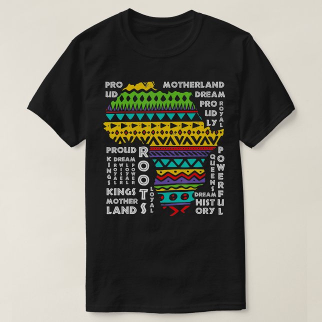 Africa Map Traditional Dashiki Pattern Art African T-Shirt (Design Front)
