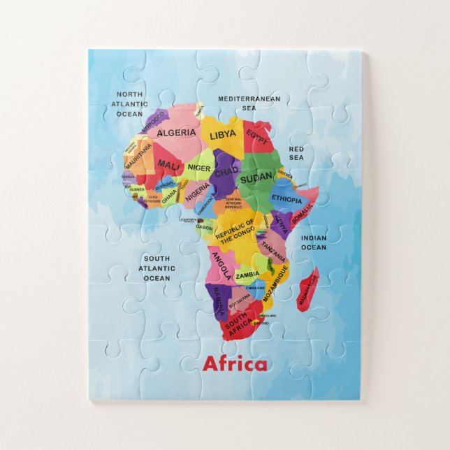 Africa Map watercolor jigsaw puzzle (Vertical)