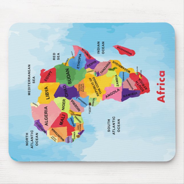 Africa Map watercolor Mouse Pad (Front)
